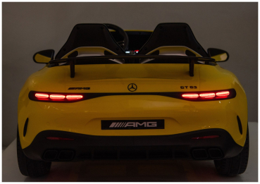 Kinder Elektroauto Mercedes-Benz AMG GT 63 gelb 24 V